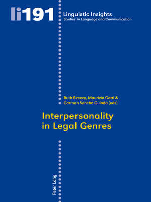 cover image of Interpersonality in Legal Genres